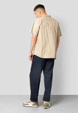 Clean Cut Copenhagen Bowling cotton/linen S/S shirt Skjorte S/S Khaki