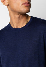 Clean Cut Copenhagen Alfredo merino wool jumper Strik Mørk Navy