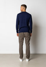 Clean Cut Copenhagen Alfredo merino wool jumper Strik Mørk Navy