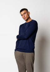 Clean Cut Copenhagen Alfredo merino wool jumper Strik Mørk Navy