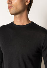 Clean Cut Copenhagen Alfredo merino wool jumper Strik Sort