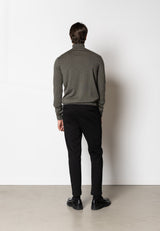 Clean Cut Copenhagen Alfredo merino wool roll neck Strik Army Melange