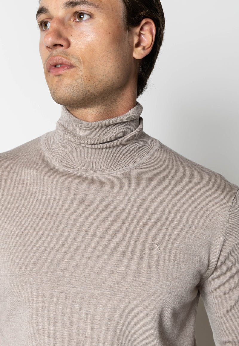 Clean Cut Copenhagen Alfredo merino wool roll neck Strik Ecru