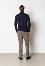 Clean Cut Copenhagen Alfredo merino wool roll neck Strik Mørk Navy