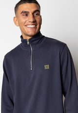 Clean Cut Copenhagen Basic Organic bomuld 1/2 zip sweat Sweatshirts Navy