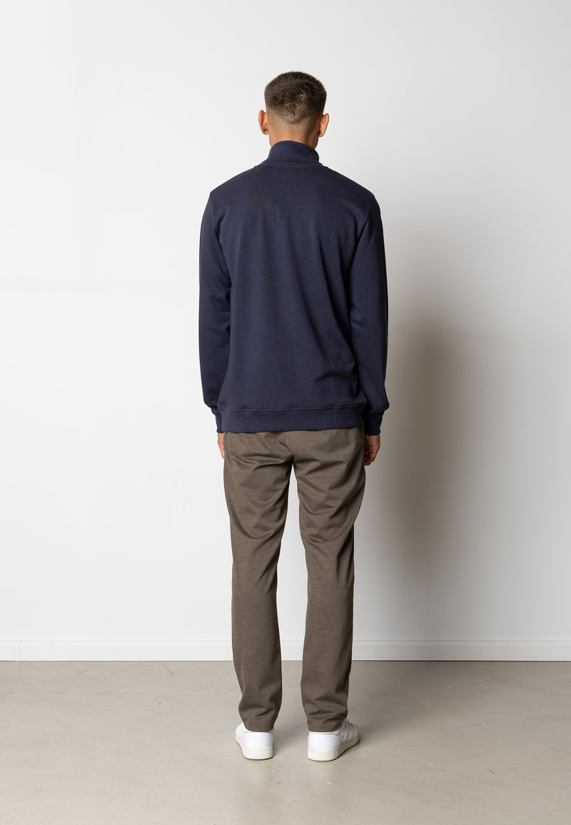 Clean Cut Copenhagen Basic Organic bomuld 1/2 zip sweat Sweatshirts Navy