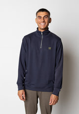 Clean Cut Copenhagen Basic Organic bomuld 1/2 zip sweat Sweatshirts Navy