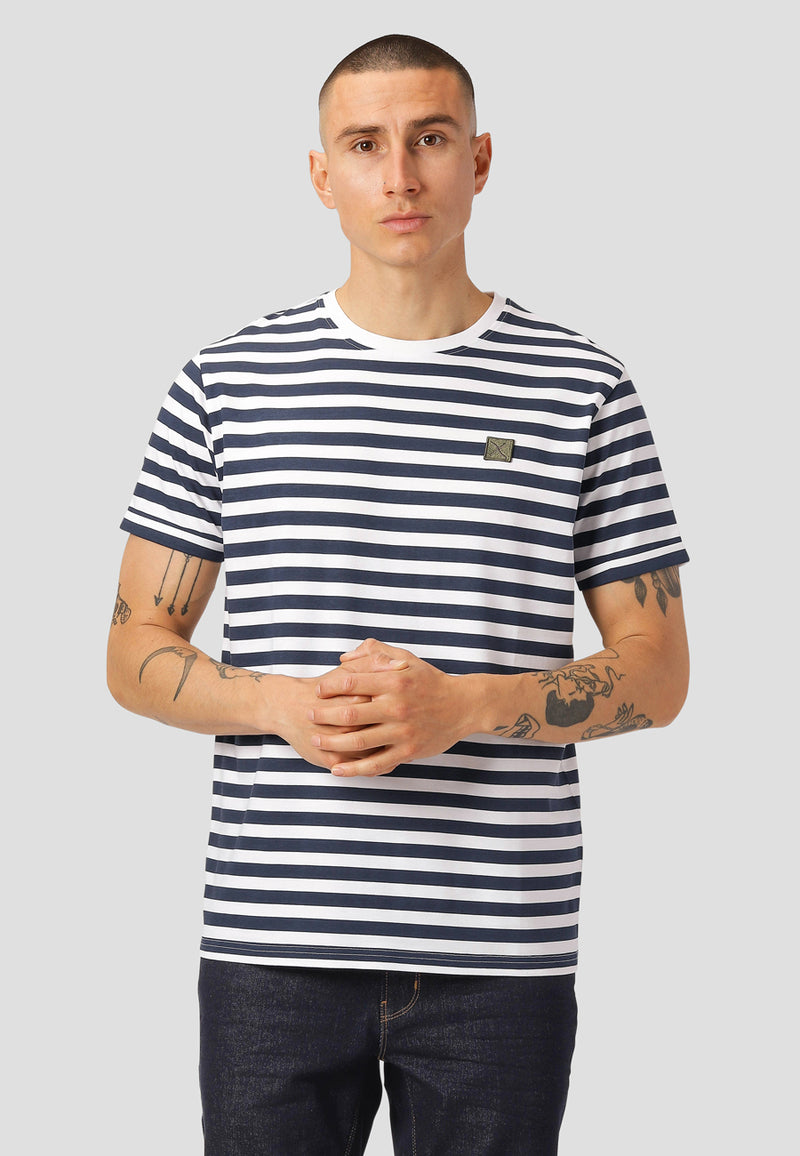 Clean Cut Copenhagen Basic Organic stribet t-shirt T-shirts S/S Navy/White