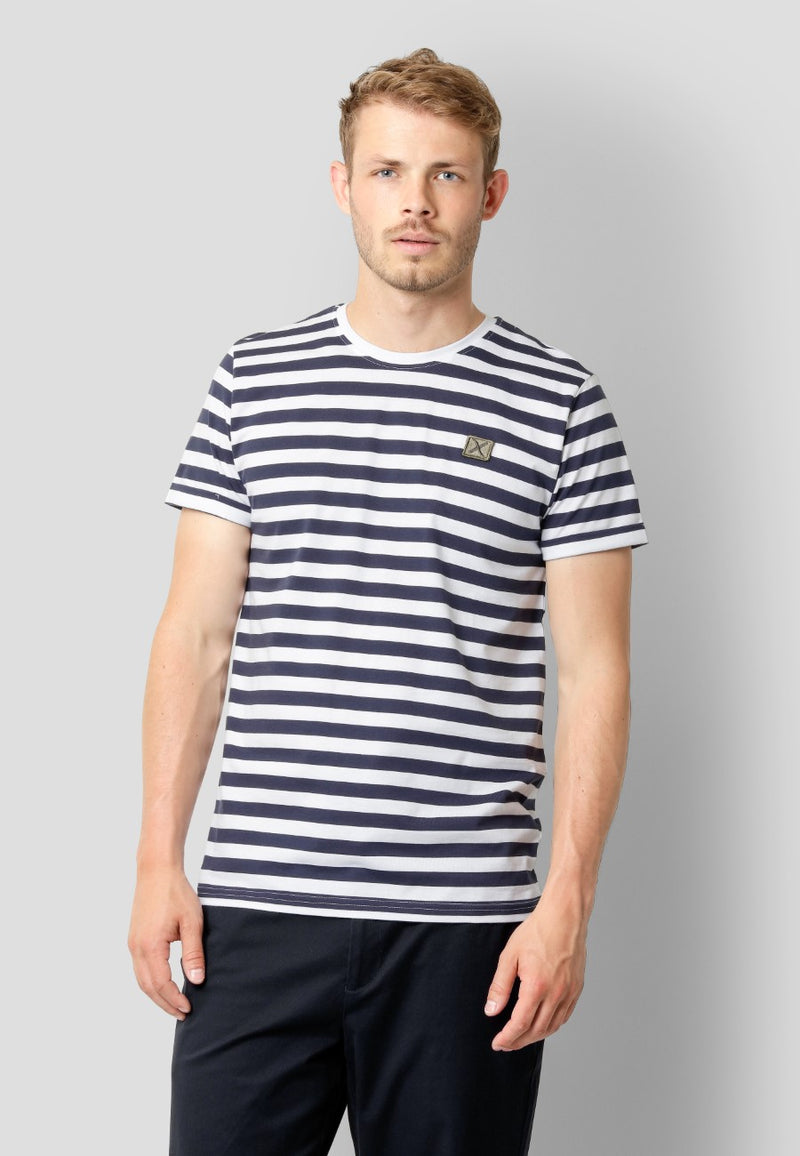 Clean Cut Copenhagen Basic Organic stribet t-shirt T-shirts S/S Navy/White