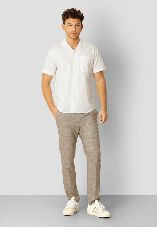 Clean Cut Copenhagen Bowling cotton/linen S/S shirt Skjorte S/S Hvid