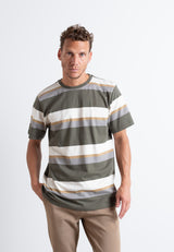 Clean Cut Copenhagen Bradley cotton t-shirt T-shirts S/S Army striped