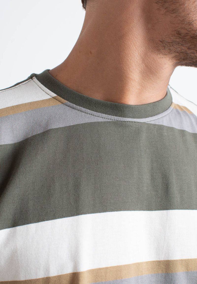 Clean Cut Copenhagen Bradley cotton t-shirt T-shirts S/S Army striped