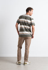 Clean Cut Copenhagen Bradley cotton t-shirt T-shirts S/S Army striped
