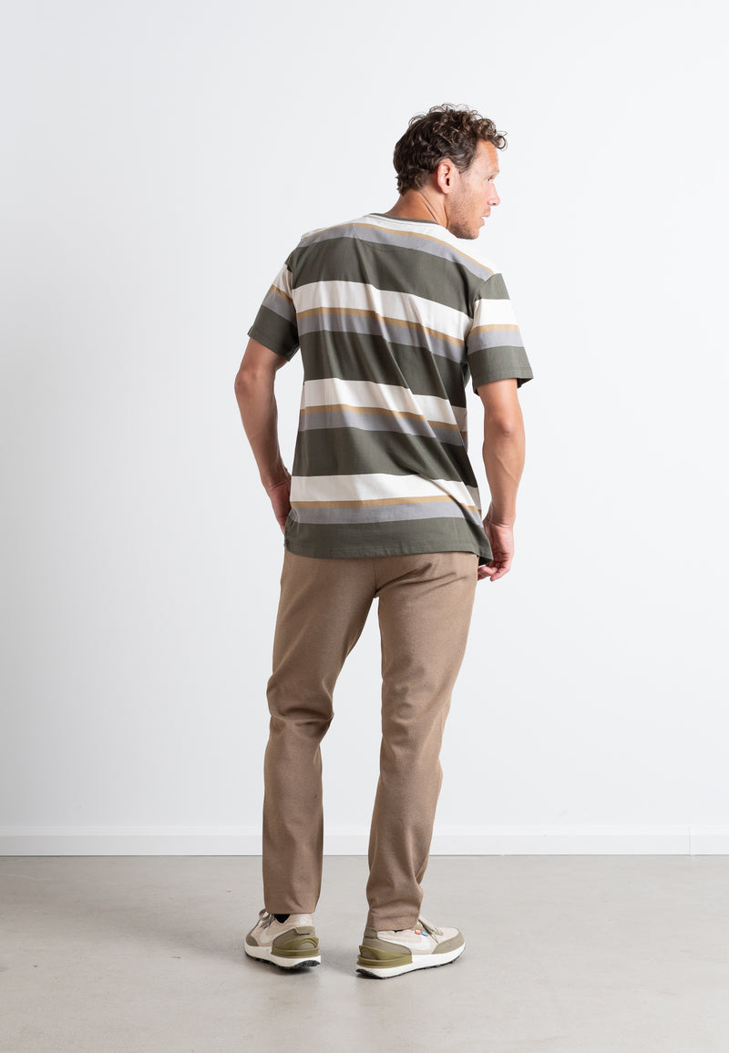Clean Cut Copenhagen Bradley cotton t-shirt T-shirts S/S Army striped