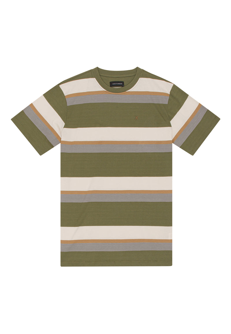 Clean Cut Copenhagen Bradley cotton t-shirt T-shirts S/S Army striped