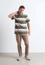 Clean Cut Copenhagen Bradley cotton t-shirt T-shirts S/S Army striped