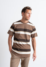 Clean Cut Copenhagen Bradley cotton t-shirt T-shirts S/S Brown striped