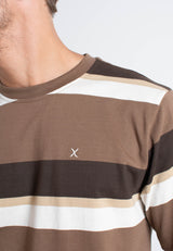 Clean Cut Copenhagen Bradley cotton t-shirt T-shirts S/S Brown striped
