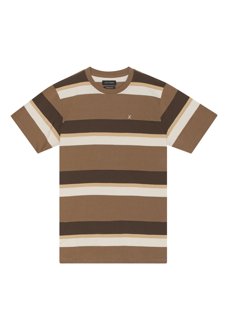 Clean Cut Copenhagen Bradley cotton t-shirt T-shirts S/S Brown striped