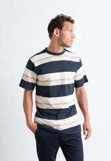 Clean Cut Copenhagen Bradley cotton t-shirt T-shirts S/S Dark Navy striped