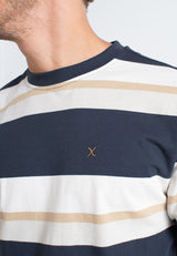 Clean Cut Copenhagen Bradley cotton t-shirt T-shirts S/S Dark Navy striped