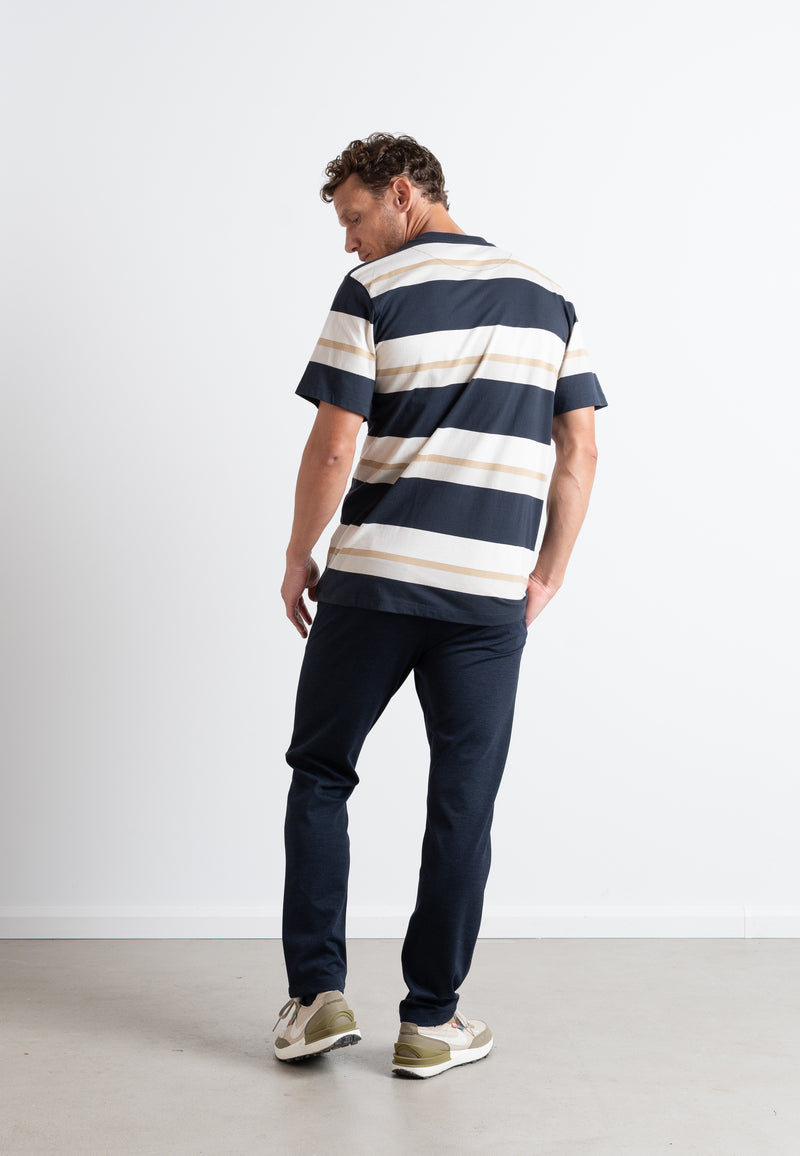 Clean Cut Copenhagen Bradley cotton t-shirt T-shirts S/S Dark Navy striped