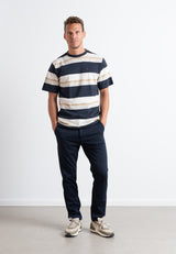 Clean Cut Copenhagen Bradley cotton t-shirt T-shirts S/S Dark Navy striped