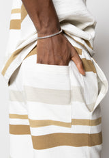 Clean Cut Copenhagen Calton striped cotton shorts Shorts Ecru/Khaki Stripe