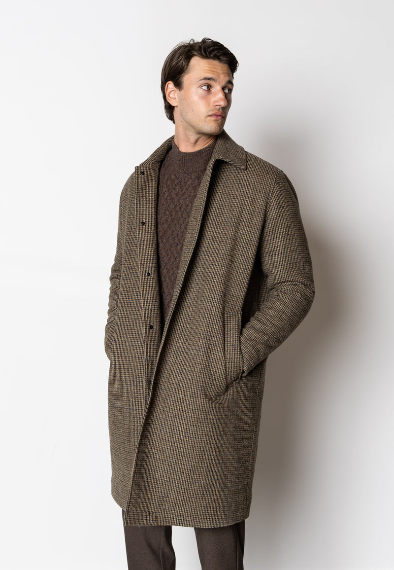 Clean Cut Copenhagen Carlos checked wool coat Jakker Dark khaki/Deep green check