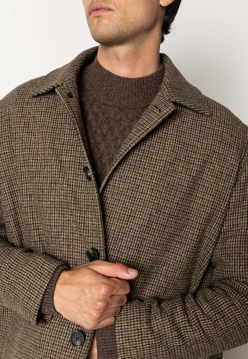 Clean Cut Copenhagen Carlos checked wool coat Jakker Dark khaki/Deep green check