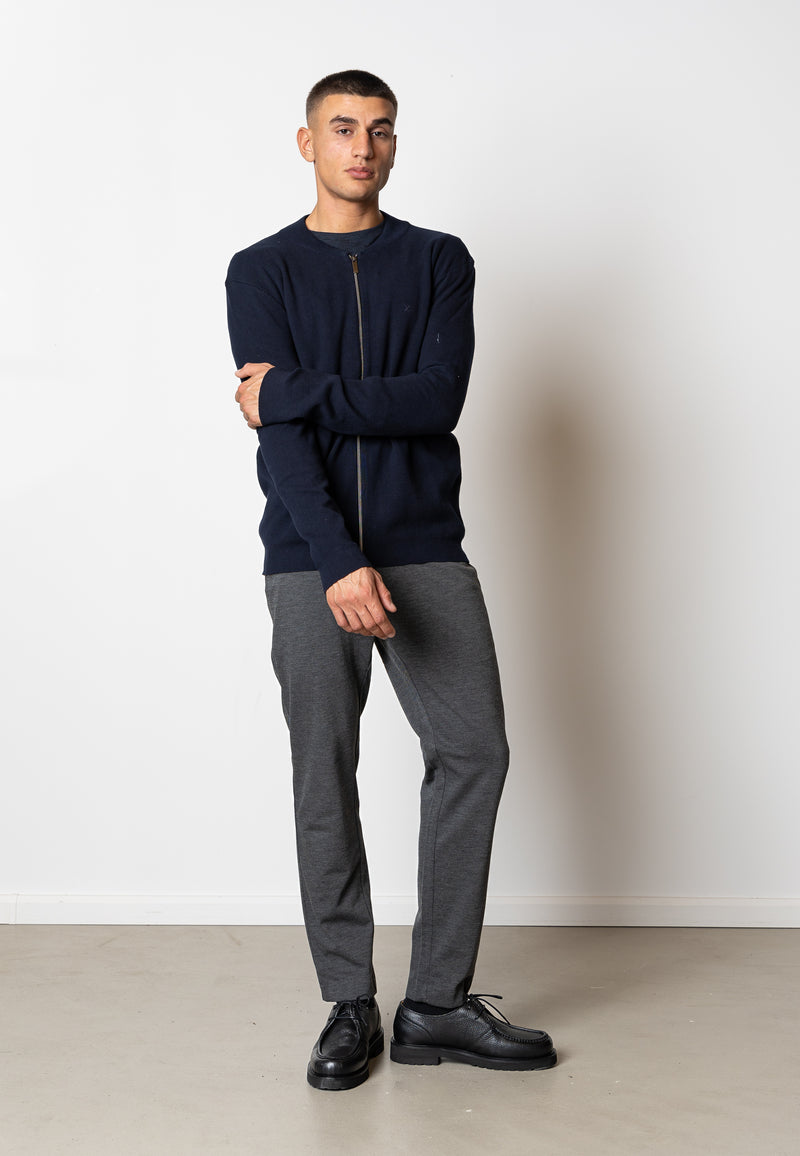 Clean Cut Copenhagen Christian knitted zip cardigan Strik Navy