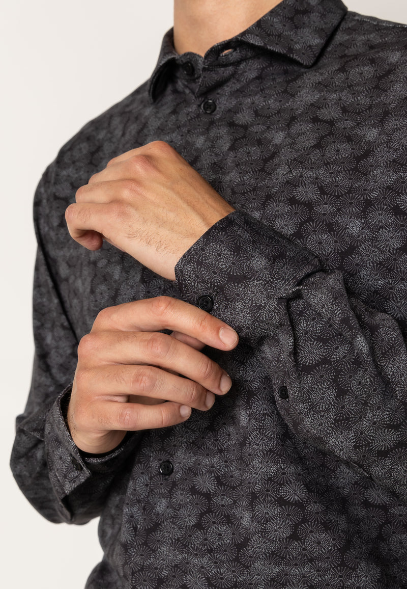 Clean Cut Copenhagen Clean formal AOP stretch shirt Skjorte L/S Col11
