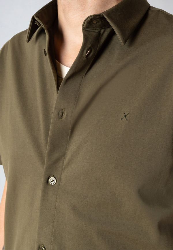 Clean Cut Copenhagen Clean formal stretch shirt Skjorte S/S Army