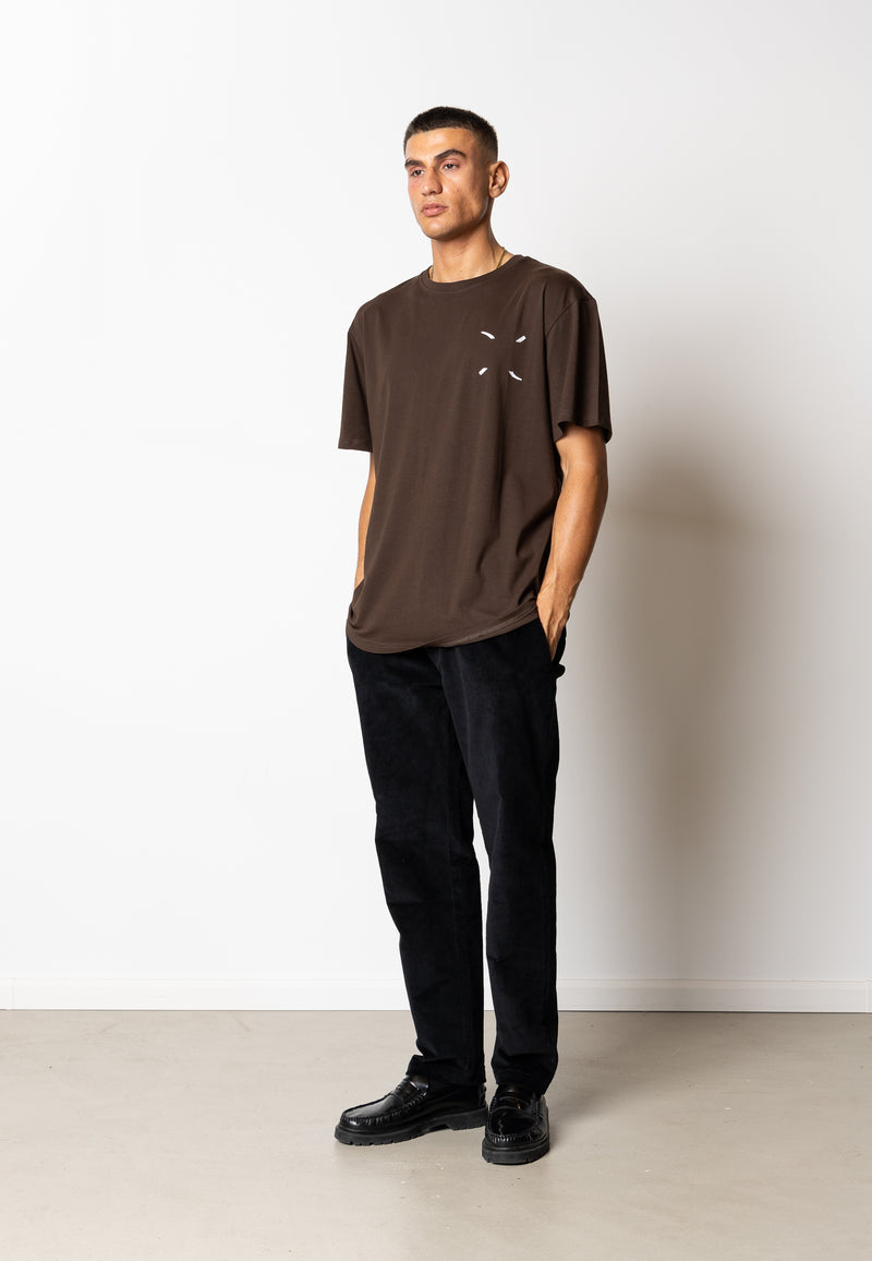 Clean Cut Copenhagen Clean organic printed t-shirt T-shirts S/S Dark Brown