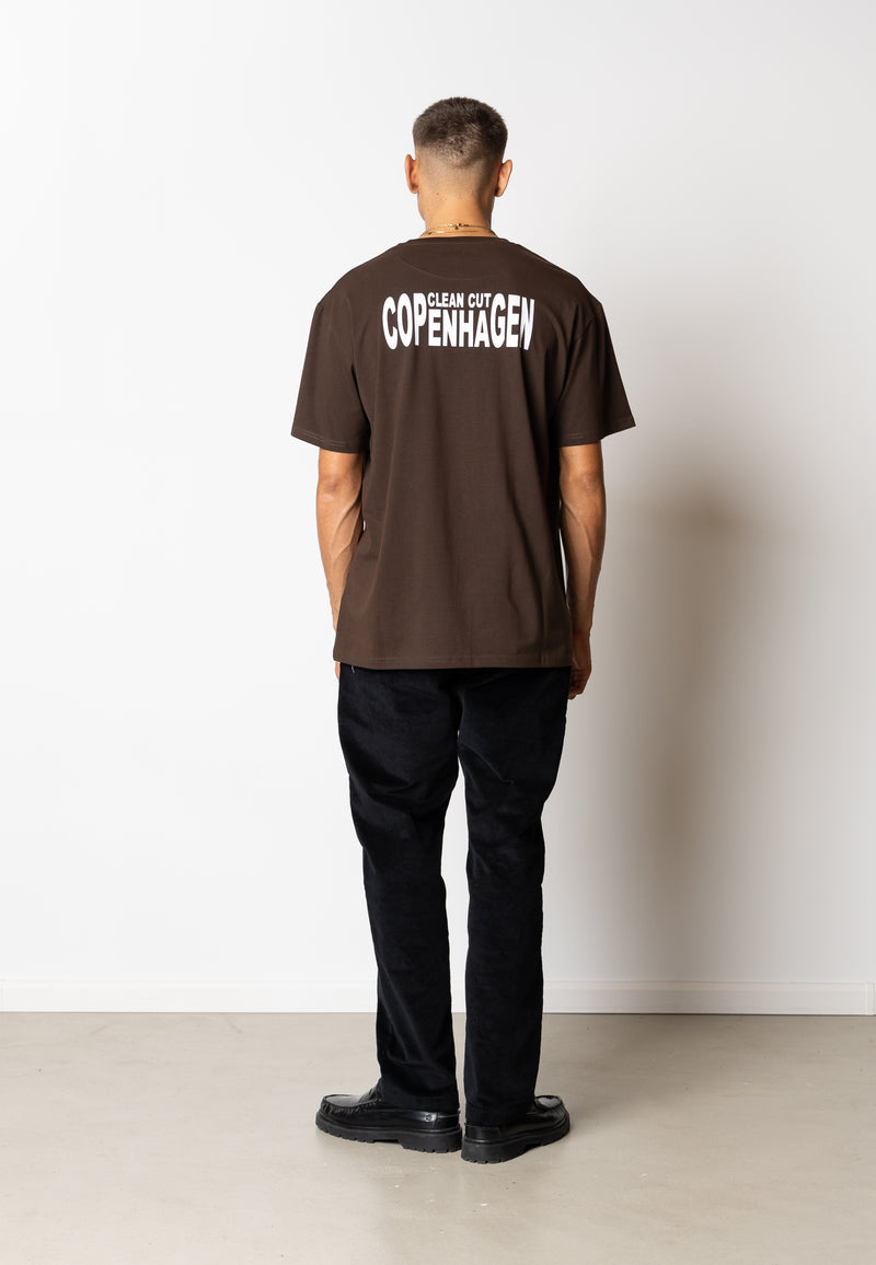 Clean Cut Copenhagen Clean organic printed t-shirt T-shirts S/S Dark Brown