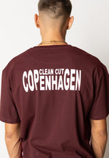 Clean Cut Copenhagen Clean organic printed t-shirt T-shirts S/S Dark Plum