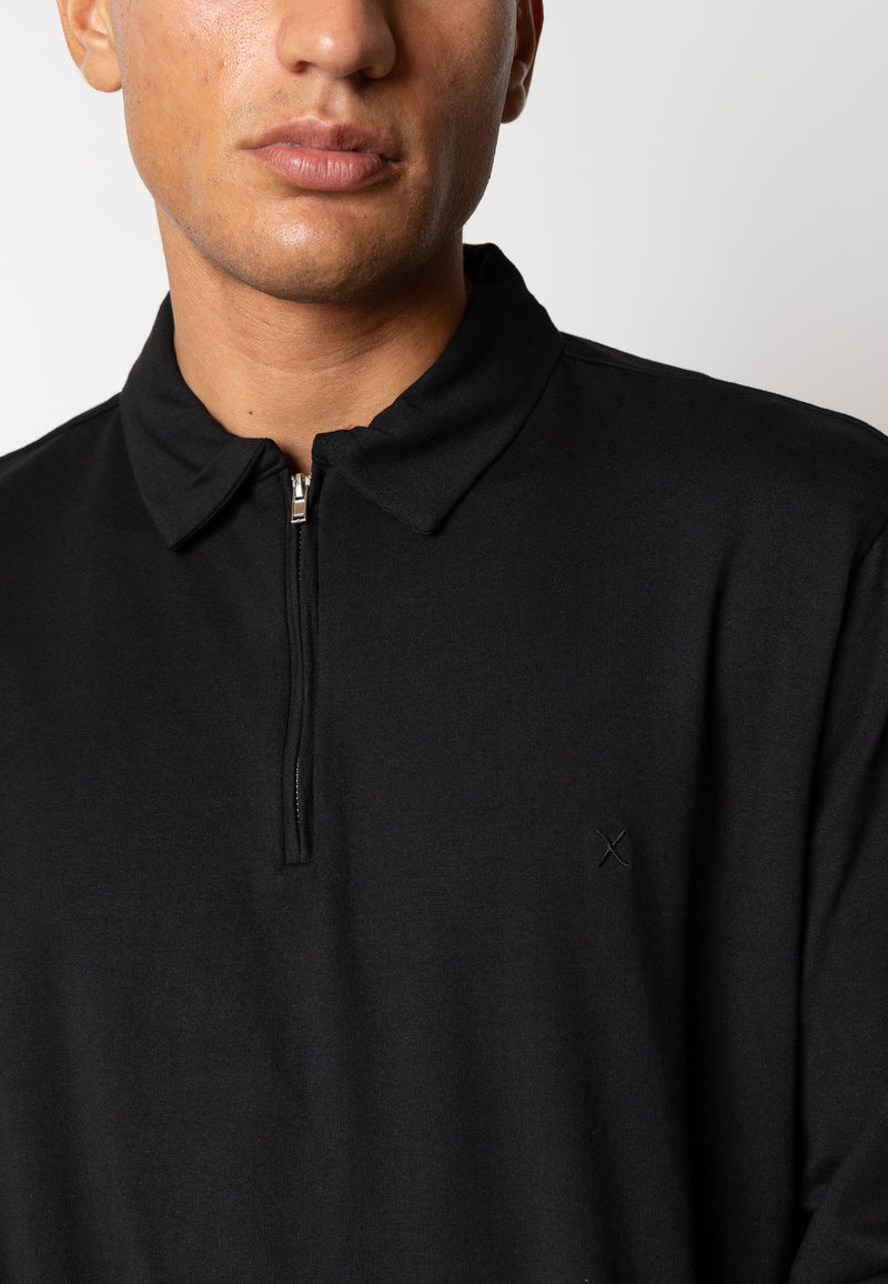 Clean Cut Copenhagen Clean zip polo Polos Sort