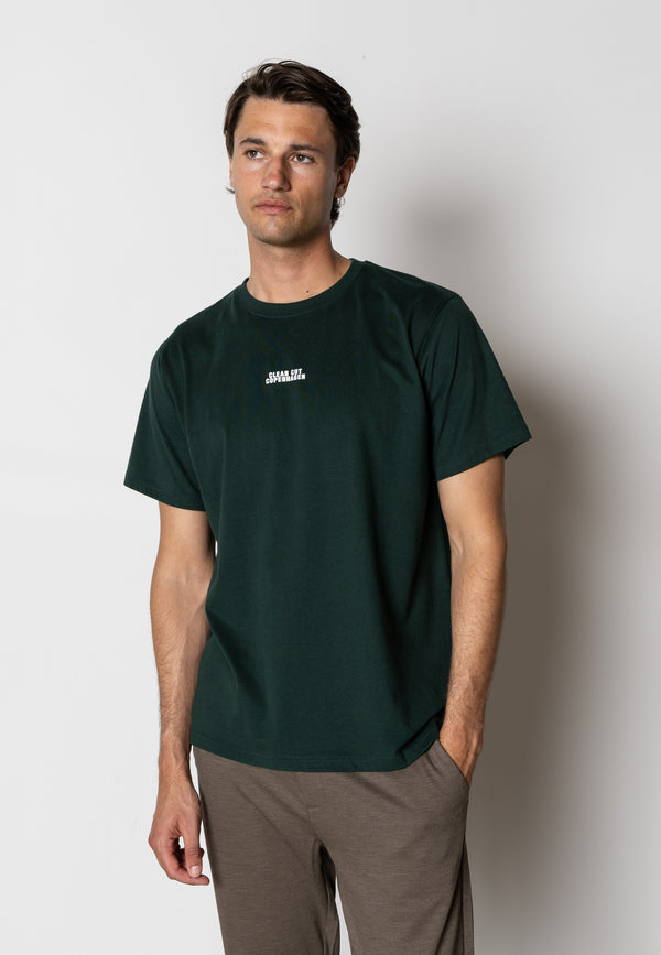 Clean Cut Copenhagen Cohen logo cotton t-shirt T-shirts S/S Deep Green