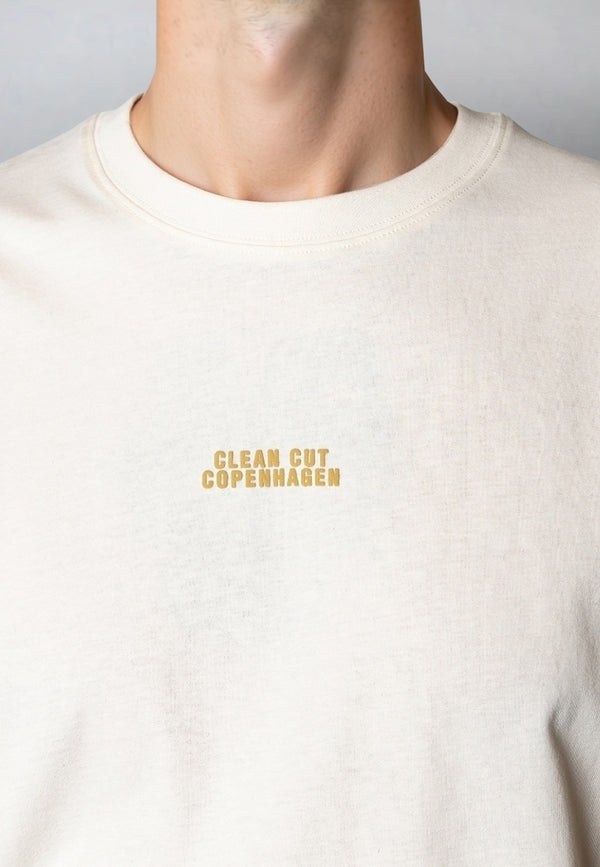 Clean Cut Copenhagen Cohen logo cotton t-shirt T-shirts S/S Ecru