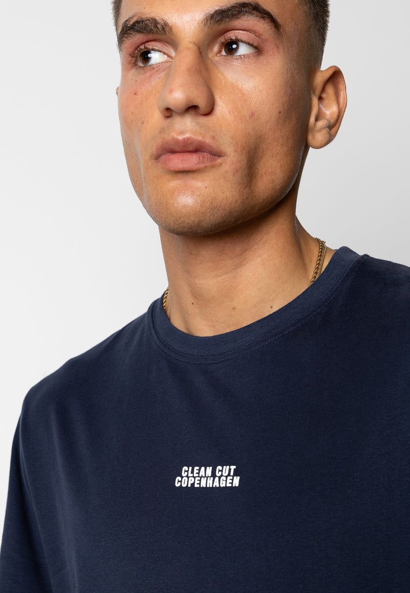 Clean Cut Copenhagen Cohen logo cotton t-shirt T-shirts S/S Navy