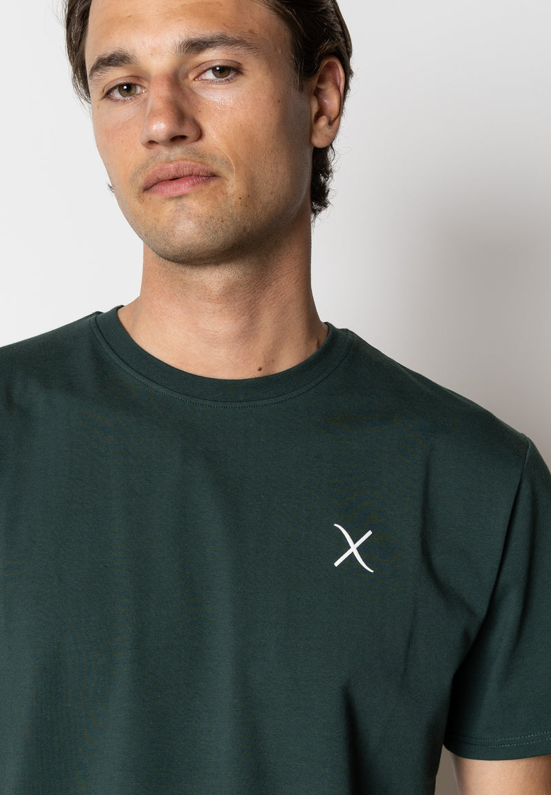 Clean Cut Copenhagen Cross organic logo t-shirt T-shirts S/S Deep Green