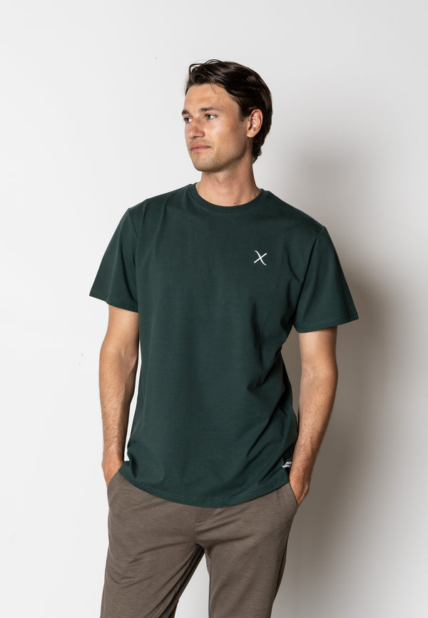 Clean Cut Copenhagen Cross organic logo t-shirt T-shirts S/S Deep Green