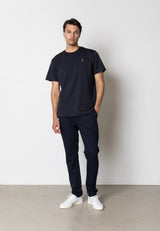 Clean Cut Copenhagen Cross organic logo t-shirt T-shirts S/S Navy