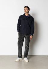 Clean Cut Copenhagen Dean flannel bonded overshirt Skjorte L/S Dark Navy Melange