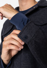 Clean Cut Copenhagen Dean flannel bonded overshirt Skjorte L/S Dark Navy Melange