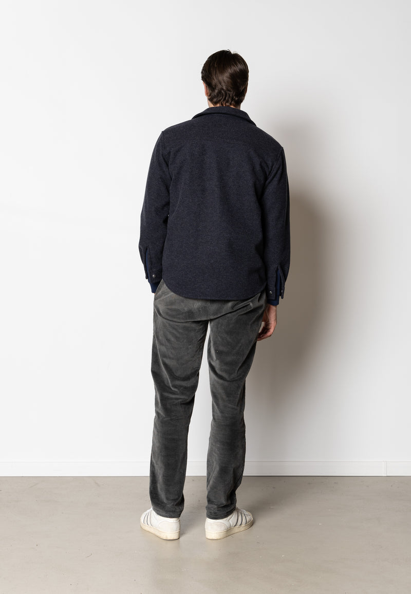 Clean Cut Copenhagen Dean flannel bonded overshirt Skjorte L/S Dark Navy Melange