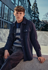 Clean Cut Copenhagen Dean flannel bonded overshirt Skjorte L/S Dark Navy Melange