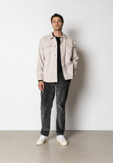 Clean Cut Copenhagen Dean flannel bonded overshirt Skjorte L/S Soft Sand Melange