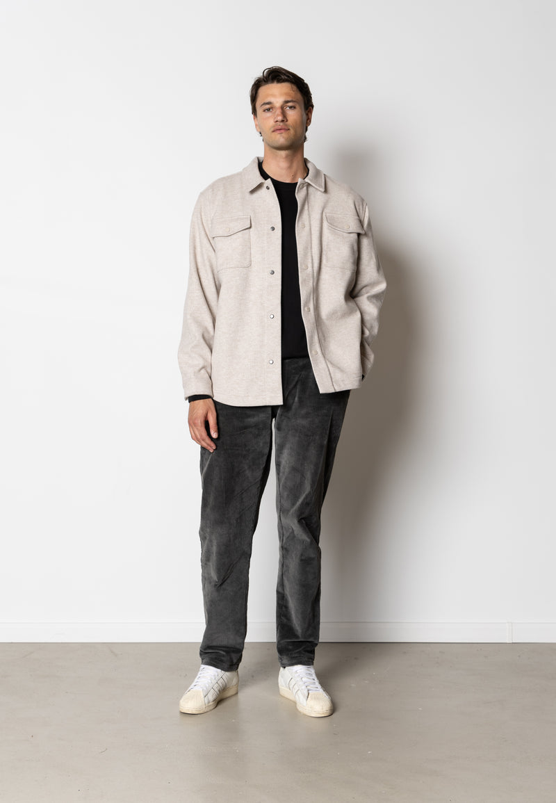 Clean Cut Copenhagen Dean flannel bonded overshirt Skjorte L/S Soft Sand Melange