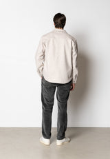 Clean Cut Copenhagen Dean flannel bonded overshirt Skjorte L/S Soft Sand Melange